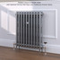 CI-RK760-10-MET-SILVER-LS01 - Rook 2 Column Victorian Cast Iron Radiator H760mm x W1582mm CI-RK760-10-MET-SILVER-LS01 - Rook 2 Column Victorian Cast Iron Radiator H760mm x W1582mm